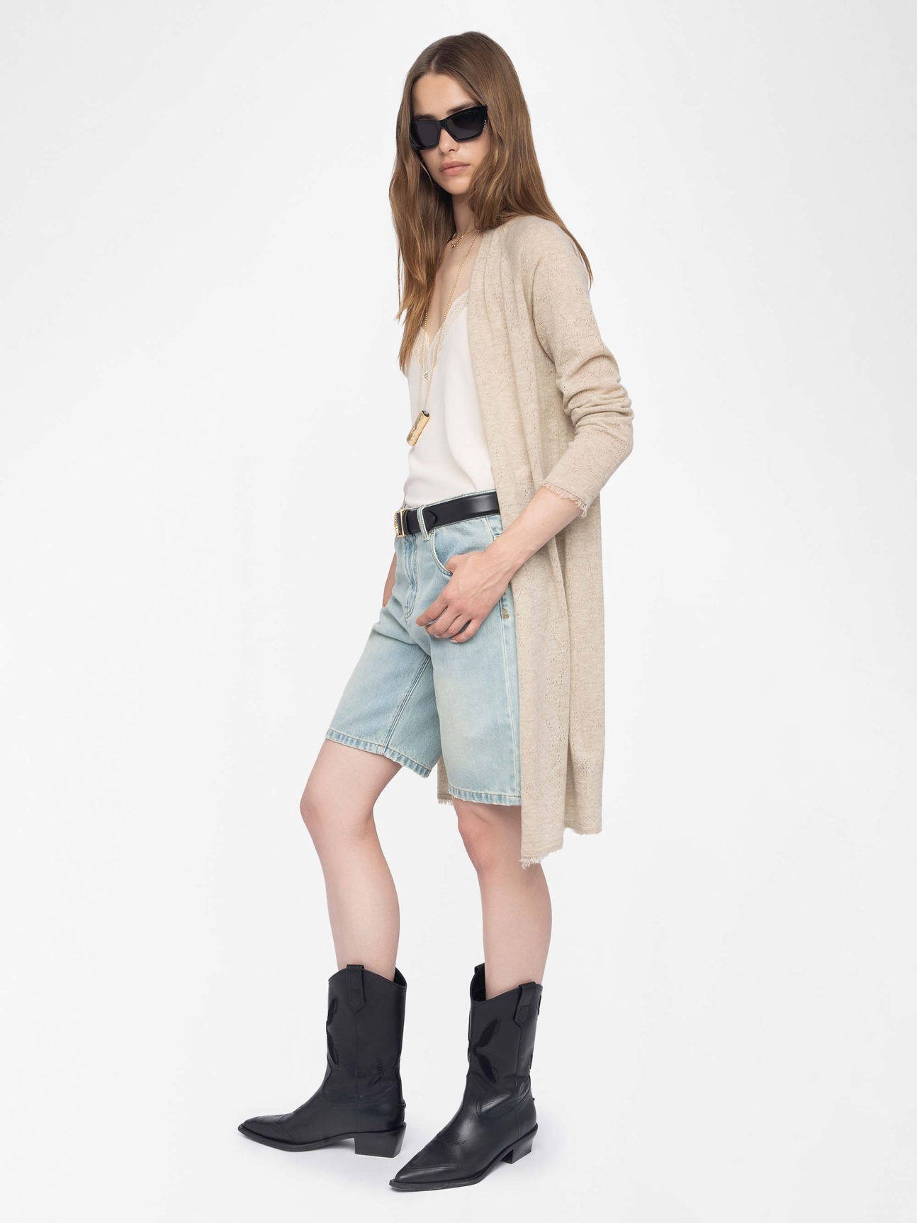 DAFFYZ CARDIGAN 100% CASHMERE