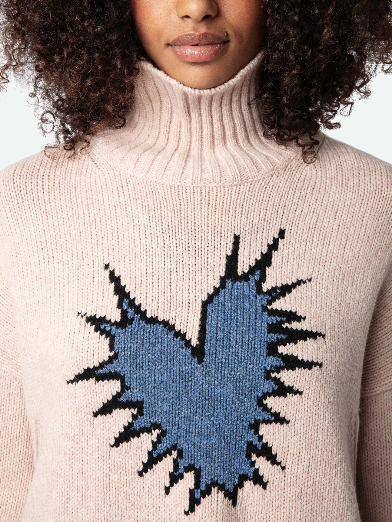 ALMA SPIKED HEART SWEATER