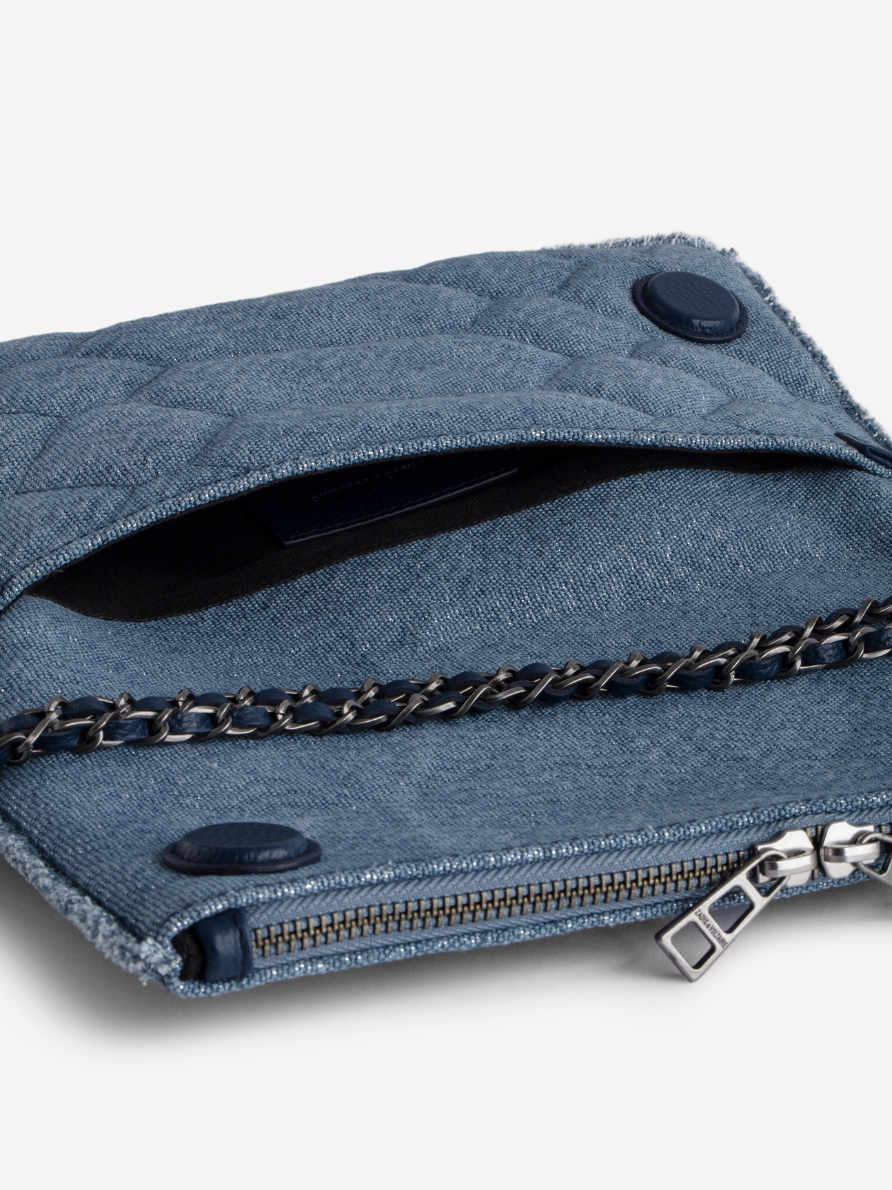 ROCK GLITTER QUILTED DENIM BAG