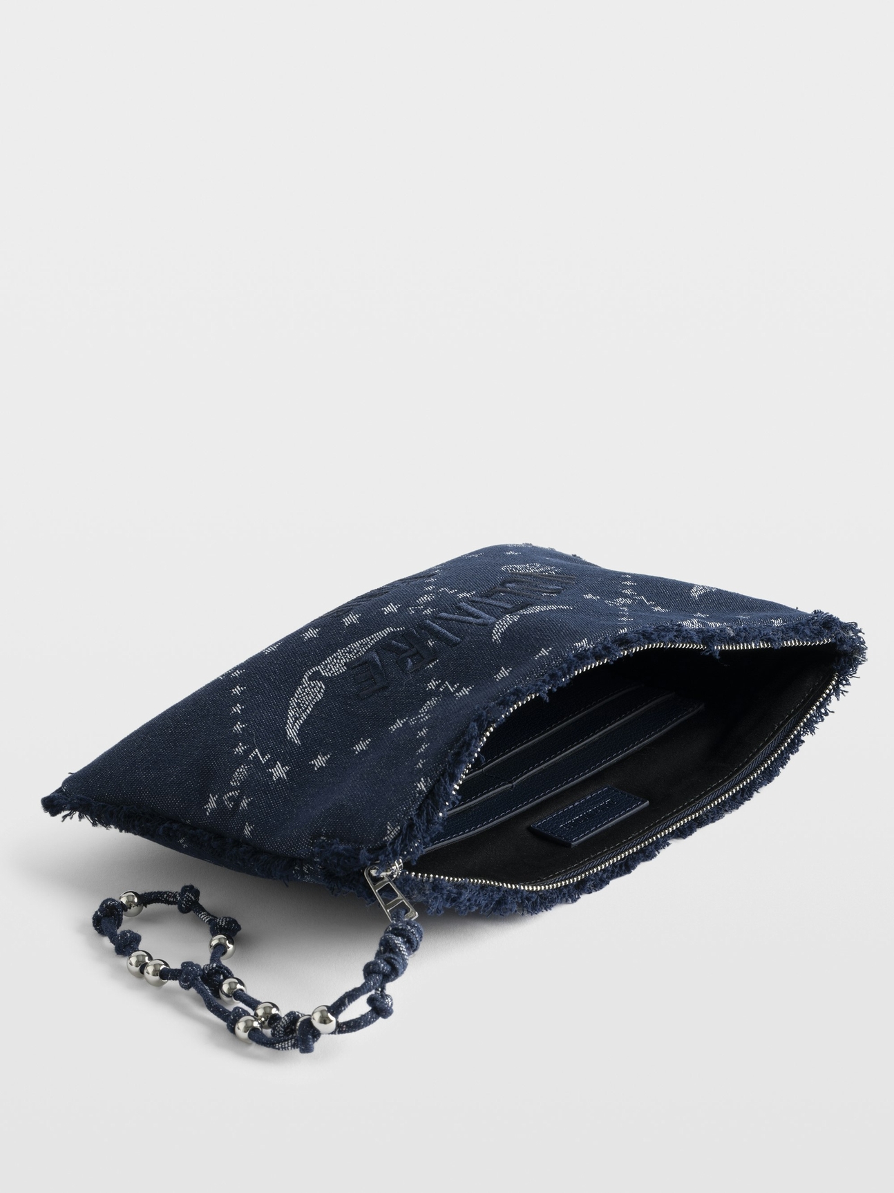 ANGEL DENIM MONOGRAM CLUTCH