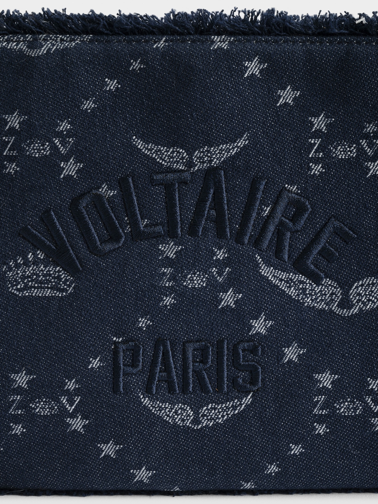 ANGEL DENIM MONOGRAM CLUTCH