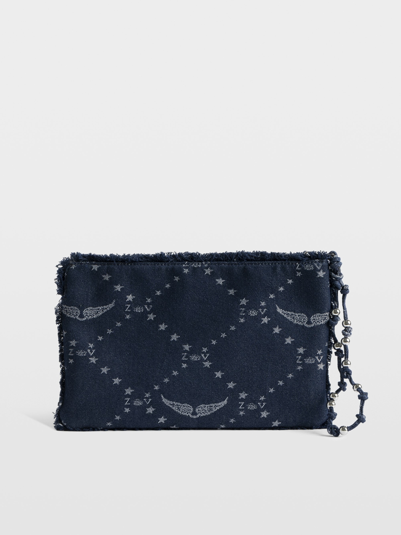 ANGEL DENIM MONOGRAM CLUTCH