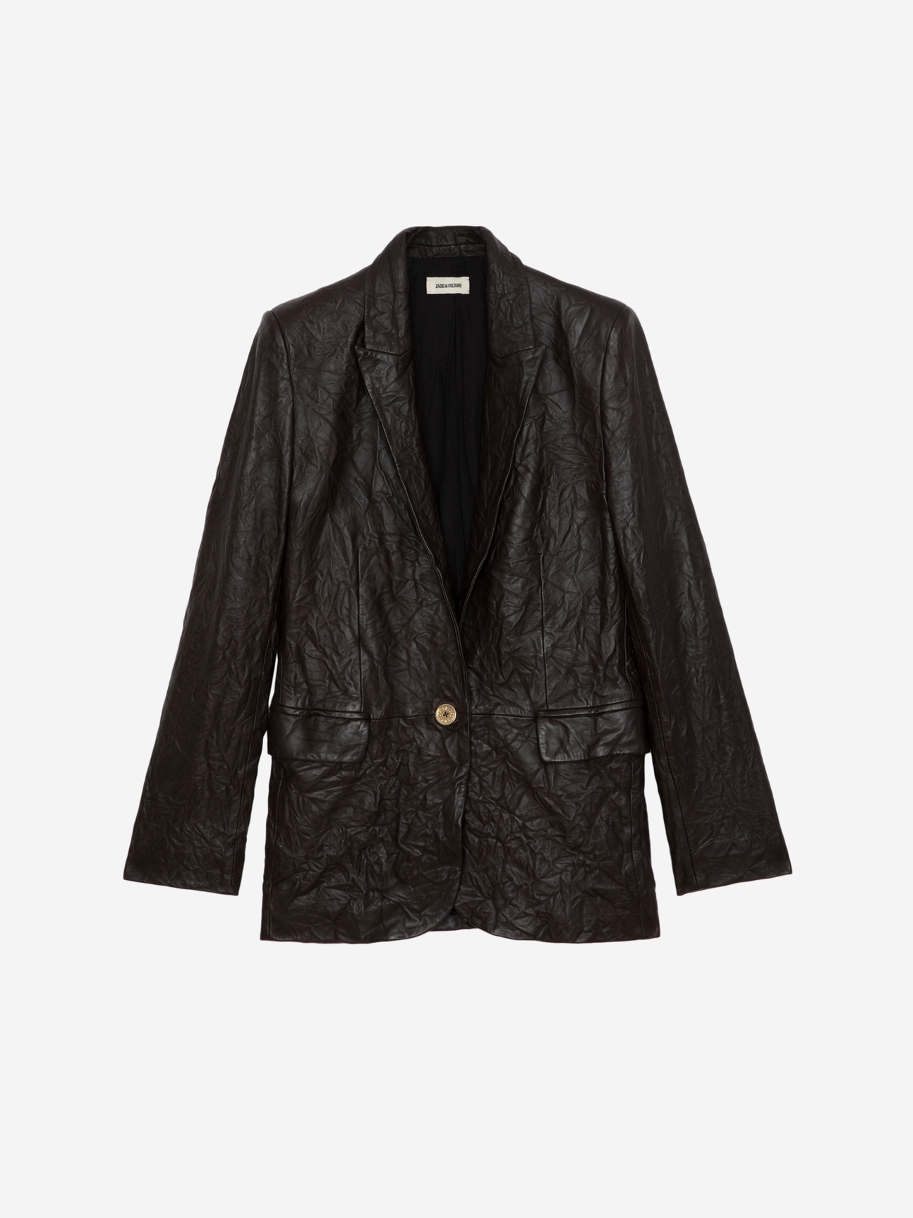 VALSE CRINKLED LEATHER BLAZER