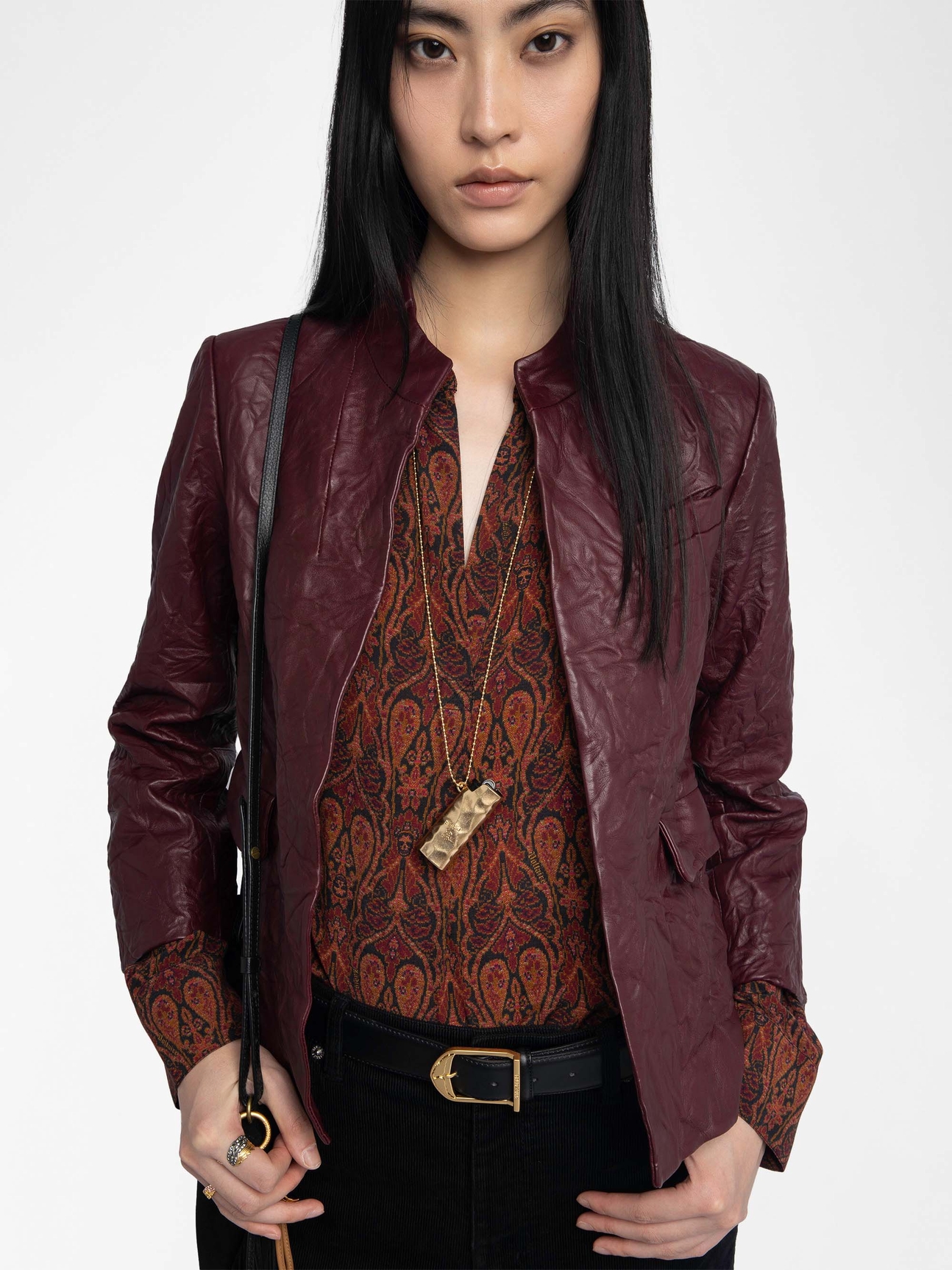 VERYN CRINKLED LEATHER JACKET