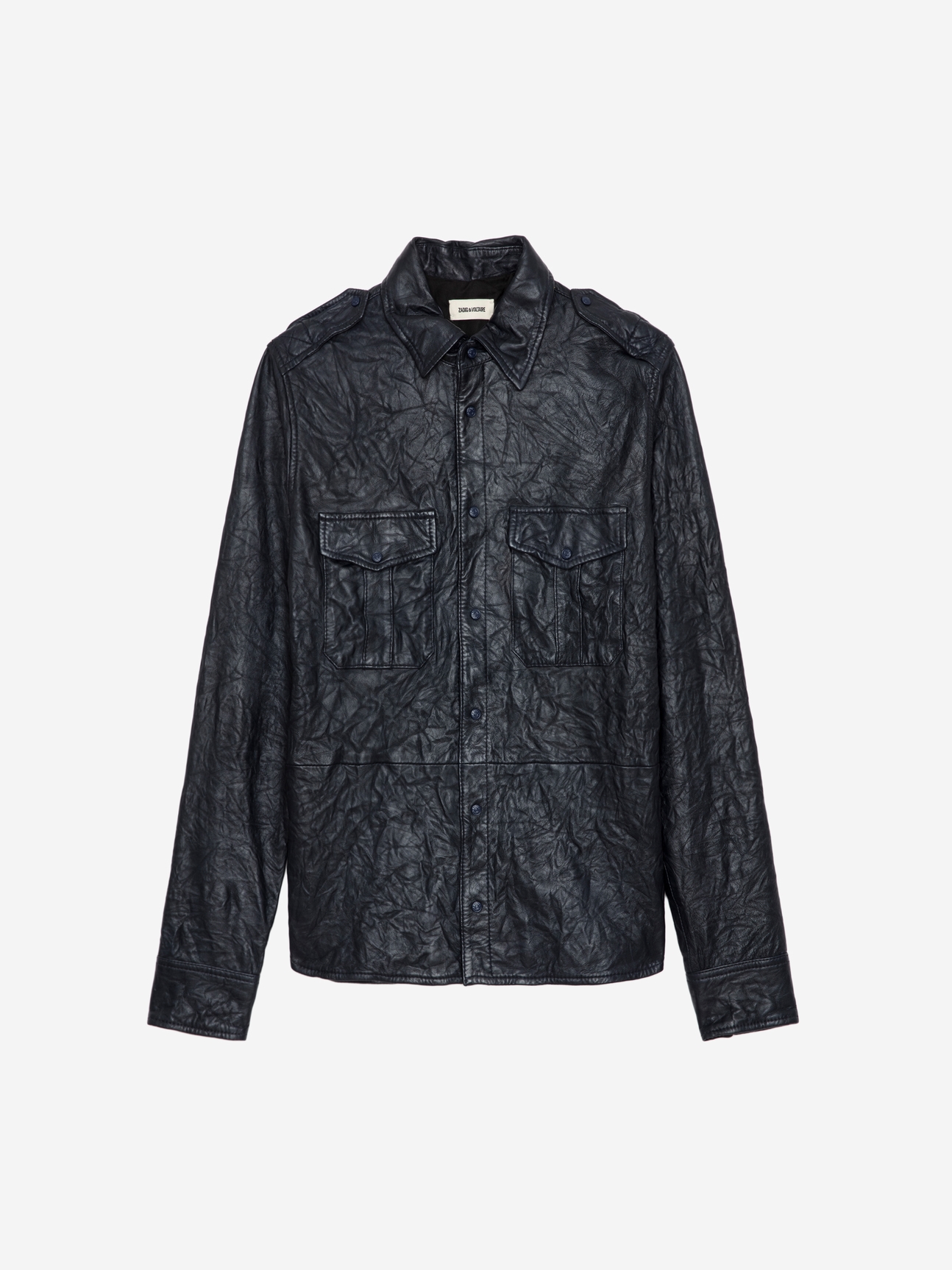 TASKA CRINKLED LEATHER SHIRT