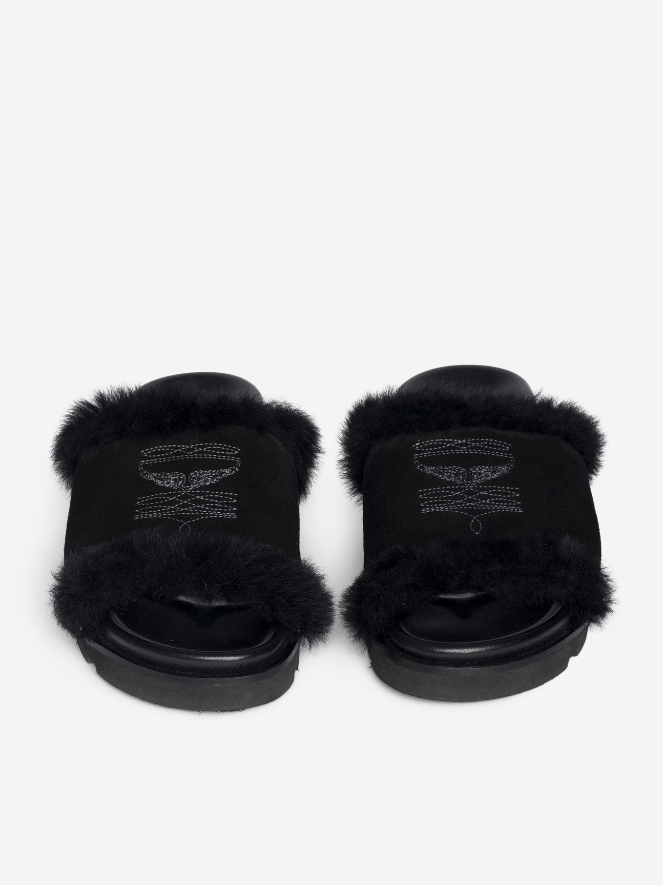 TEDDY BARE SHEARLING MULES
