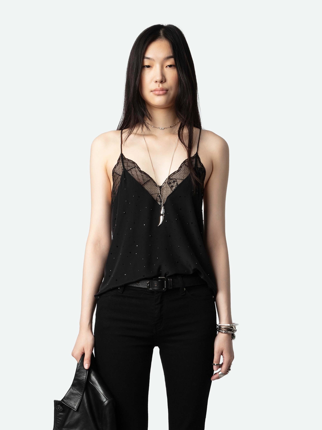 CHRISTY DIAMANTÉ SILK CAMISOLE