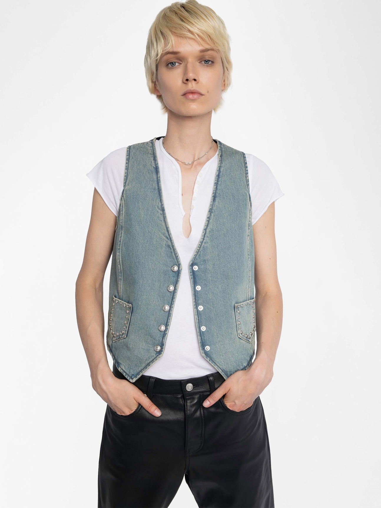 GILLIER DENIM WAISTCOAT
