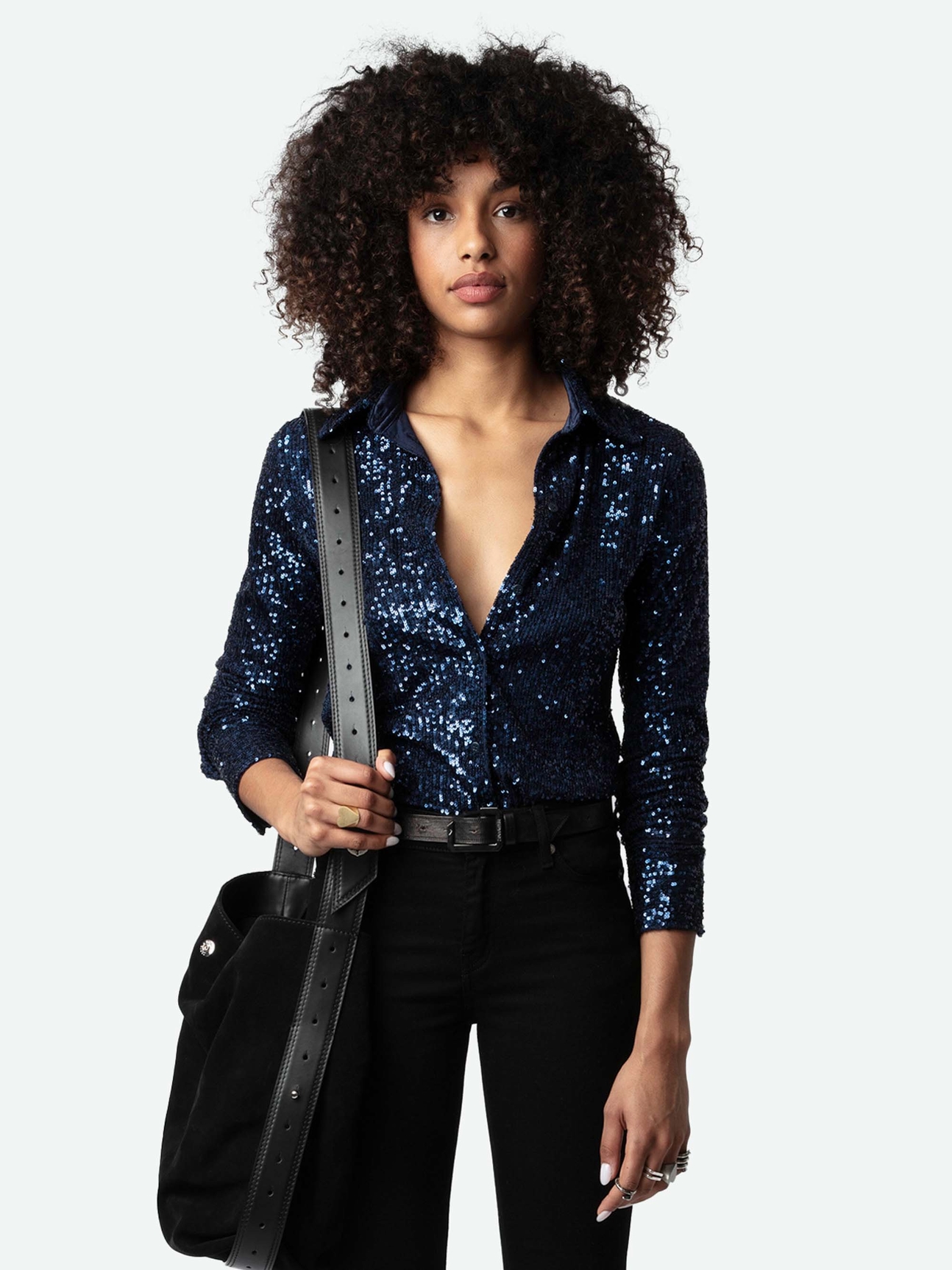 TAWNY SEQUIN SHIRT