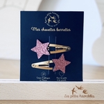 BARETTES - LES PETITES HIRONDELLES - ETOILE ROSE - 1