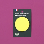 GRAND BADGE REFLECHISSANT - RAINETTE - JAUNE FLUO - 1