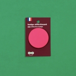 GRAND BADGE REFLECHISSANT - RAINETTE - ROSE FLUO - 1