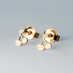 BOUCLES D'OREILLES PLAQUE OR - ADORABILI - CERISES - 1