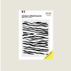 GRAND STICKER REFLECHISSANT - RAINETTE - ZEBRE ARGENT - 1