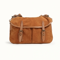 SAC MUSETTE LEATHER PM - BLEU DE CHAUFFE - OCRE - 1