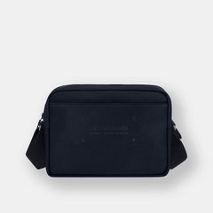 POCHETTE TOILE ET CUIR - LES ATELIERS FOURÈS - HORIZONTALE MARINE - 1
