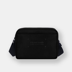 POCHETTE TOILE ET CUIR - LES ATELIERS FOURÈS - HORIZONTALE NOIR - 1