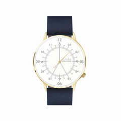 MONTRE MIXTE 12 H - GUSTAVE ET CIE - ORBLANC CUIR BLEU - 1