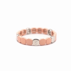 BRACELET COLORE METAL EMAILLE - SELECTION MAISON PLUME - SILVER NUDE - 1