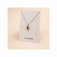 COLLIER TIGE PLAQUE OR - LES FEMMES A BARBES - BLEU ELECTRIQUE - 1
