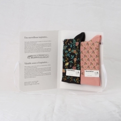 COFFRET CHAUSSETTES - BONNE MAISON -  FLEURS ET OISEAUX - 1