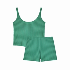 PYJAMA COTON BIO - WE ARE JOLIES - DEBARDEUR VERT - 1