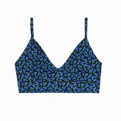 BRASSIERE COTON BIO - WE ARE JOLIES - MINI FLEURS BLEU - 1