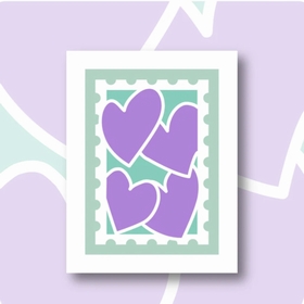 KIT COMPLET CANEVAS 13X18CM - SELECTION MAISON PLUME - TIMBRE COEURS