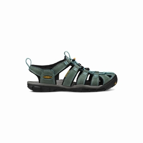 SANDALE CLEARWATER CNX LEATHER - KEEN - MINERAL BLUE/YELLOW