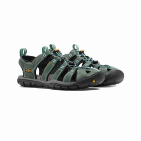 SANDALE CLEARWATER CNX LEATHER - KEEN - MINERAL BLUE/YELLOW