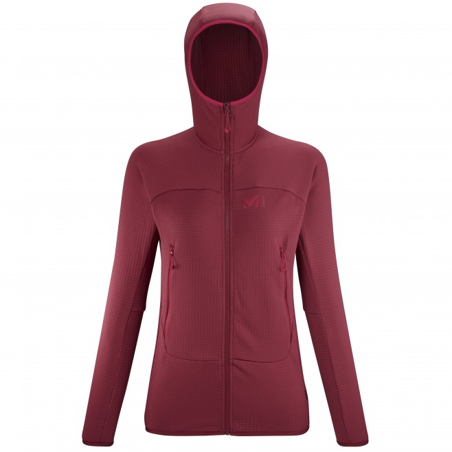 POLAIRE FUSION GRID HOODIE W - MILLET - 7358/TIBETAN RED