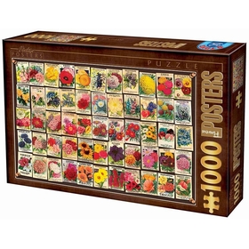 PUZZLES 1000  MULTI FLEURS PUZZLES D-TOYS -1