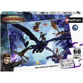 PUZ 60 PCS 6 ANS DRAGONS 3 PUZZLES NATHAN -1