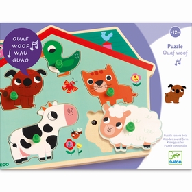 PUZZLE MUSICAL OUAF WOOF DJECO PUZZLES DJECO -1