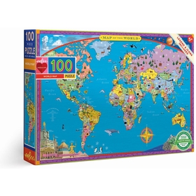 100 PCS CARTE DU MONDE EEBOO PUZZLES EEBOO -1