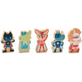 SET 5 PERSONNAGES SUPER HEROS JOUETS EVEIL LILLIPUTIENS -1