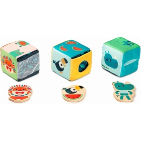 JUNGLE JEU DE CUBES CACHECACHE JOUETS EVEIL LILLIPUTIENS -2