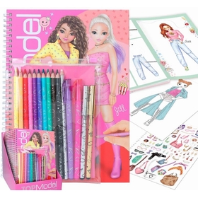 COLORIAGE STICKERS +15 CRAYONS JEUX CREATIFS TOP MODEL -1