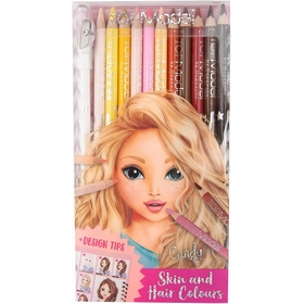 12 CRAYONS COULEURS VISAGES JEUX CREATIFS TOP MODEL -1