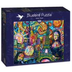 1000 PCS ICONIC TRAVEL PUZZLES BLUEBIRD -1