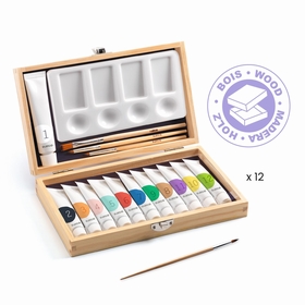 12 GOUACHES COFFRET ARTISTE JEUX CREATIFS DJECO -2