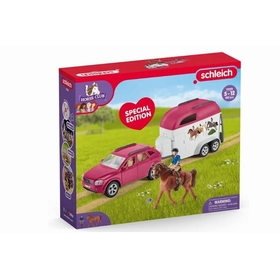 VOITURE AVEC REMORQUE CHEVAUX FIGURINES SCHLEICH -1