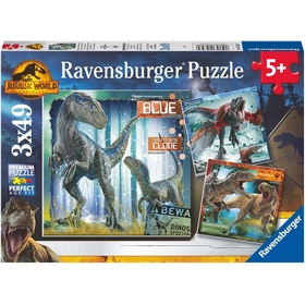 PUZZLES 3X 49 PCS DINOSAURES PUZZLES RAVENSBURGER -1