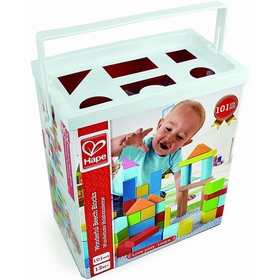 BARIL 100 BLOCS CUBES EN BOIS JOUETS EVEIL HAPE -1