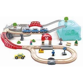 CIRCUIT TRAIN VILLE 2 EN 1 VEHICULES HAPE -1