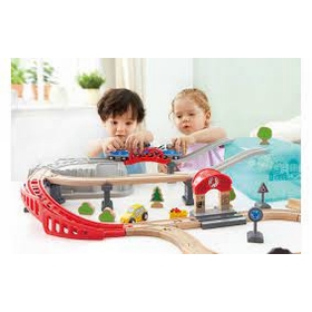 CIRCUIT TRAIN VILLE 2 EN 1 VEHICULES HAPE -2