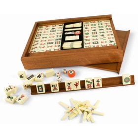 MAH JONG DE LUXE COFFRET BOIS JEUX SOCIETE DIVERS -2