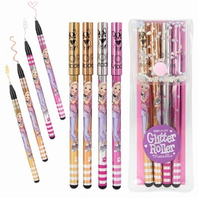 4 STYLOS GEL PAILLETTES JEUX CREATIFS TOP MODEL -1