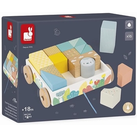 PETIT CHARIOT CUBES A PROMENER JOUETS EVEIL JANOD -1