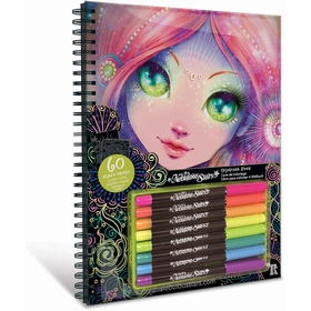CARNET COLORIAGES PAGES NOIRES JEUX CREATIFS NEBULOUS -1